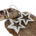 2.92 CT Diamond Star Earrings  in 18Kt White Gold